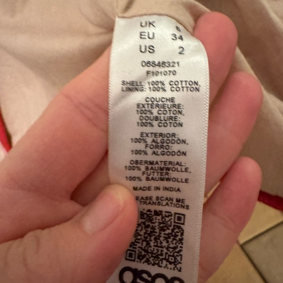 ASOS Beige Floral Embroidered Bomber Jacket Springs Summer - Picture 8 of 14